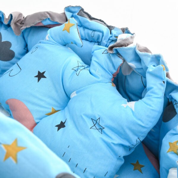 Baby Nest with Soft Toys and Mosquito Net – Comfortable Infant Sleeping Bed Light blue color Mix and Max - Image 4