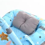 Baby Nest Bed for Newborns Portable Baby Lounger and Sleep Pod Light Blue Grey Mix and Max - Image 7