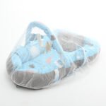 Baby Nest Bed for Newborns Portable Baby Lounger and Sleep Pod Light Blue Grey Mix and Max