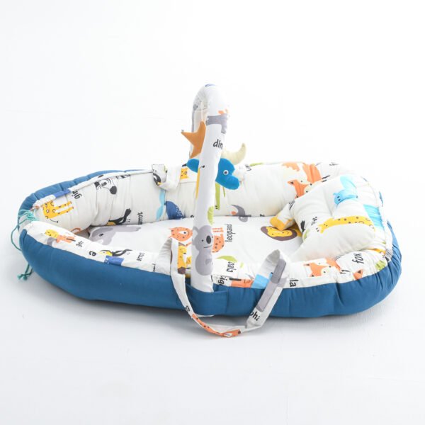 Baby Nest Lounger for Co Sleeping Newborn Sleeper baby Sleeping Bed Machine Washable, Adjustable Size, Double Face # N1 - Mix & Max - Colors: Beige, Blue, Brown, and Grey - Sizes: 0-18 M