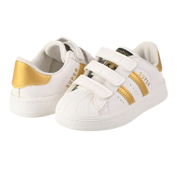 Kids Sport Shoes Size 21-25 # 3A - Mix & Max - Colors: Black, Gold, and Red - Sizes: From Size 16 to Size 20