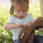 2-in-1 Child Safety Harness deluxe Animal Shape backpack Cotton 100% - Brown Girly Monkey - Mix and Max - Colors: Beige, Fuchsia, and Light Blue - Sizes: 0-24 M - Image 9