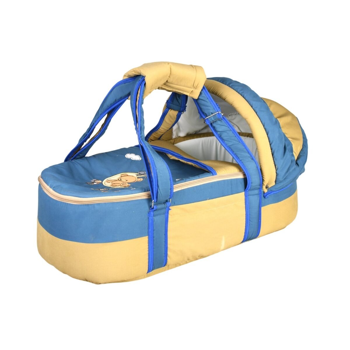 Portable Baby Carrycot Portable Bed Lightweight Carrycot ( Bear on Moon Blue and Beige color ) - Sizes: 0-12 M - Mix and Max - Image 8