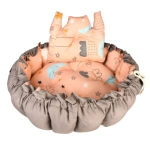 Baby Nest with Soft Toys and Mosquito Net – Comfortable Infant Sleeping Bed