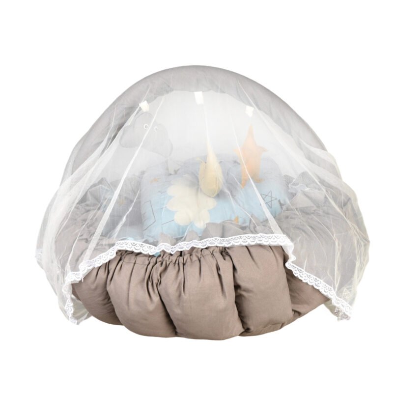Baby Nest with Soft Toys and Mosquito Net – Comfortable Infant Sleeping Bed