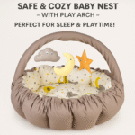 Baby Nest with Soft Toys and Mosquito Net – Comfortable Infant Sleeping Bed