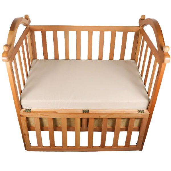 Red beech wood bed with mattress and drawers - Mix & Max - Sizes: 0-24 M
