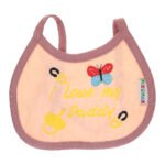 Multi-colors Bib with embroidery with diaper back Small size 16*19cm (2 Pieces) - Mix and Max - Colors: Fuchsia, Grey, and Light Blue - Sizes: 0-18 - Image 9