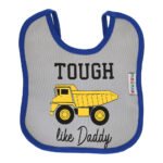 Multi-colors Printed Bib with diaper back size 27*19cm (2 Pieces) Boys b - Mix and Max - Colors: Fuchsia, Grey, and Light Blue - Sizes: 0-18 - Image 6
