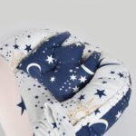 Baby Nest Bed for Newborns Portable Baby Lounger and Sleep Pod Navy blue White Mix and Max - Image 4