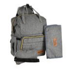 Premium Elegant Mum Large Diaper Backpack bag waterproof multifunction SET 4 in 1 - Mix and Max - Grey
