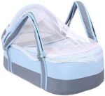 Portable Baby Carrycot Lightweight travel Bed Carrycot newborn ( Bear on Train Light Blue color ) - Sizes: 0-12 M - Mix and Max - Image 7