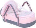 Portable Baby Carrycot Lightweight travel Bed Carrycot newborn ( Bear on Train Pink color ) - Sizes: 0-12 M - Mix and Max - Image 2