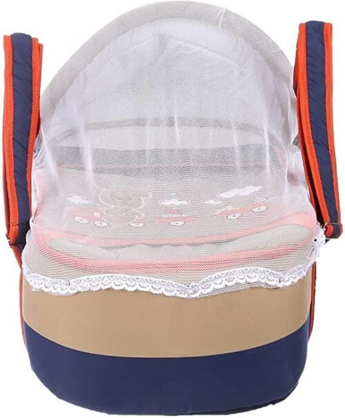 Portable Baby Carrycot Lightweight travel Bed Carrycot newborn ( Bear on Train Orange Blue color ) - Sizes: 0-12 M - Mix and Max - Image 7