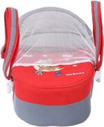 Portable Baby Carrycot Lightweight travel Bed Carrycot newborn ( Bear on Moon Red color ) - 0-12 M - Size 70*35*24 cm -Mix and Max - Image 3