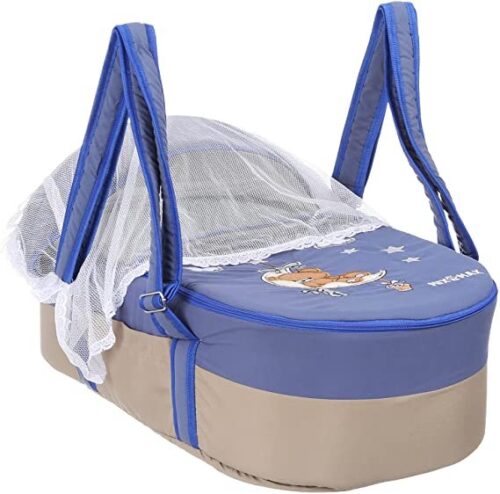 Portable Baby Carrycot Portable Bed Lightweight Carrycot ( Bear on Moon Blue color ) - 0-12 M -  Size 70*35*24 cm -Mix and Max - Image 10