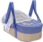 Portable Baby Carrycot Portable Bed Lightweight Carrycot ( Bear on Moon Blue color ) - 0-12 M -  Size 70*35*24 cm -Mix and Max - Image 2