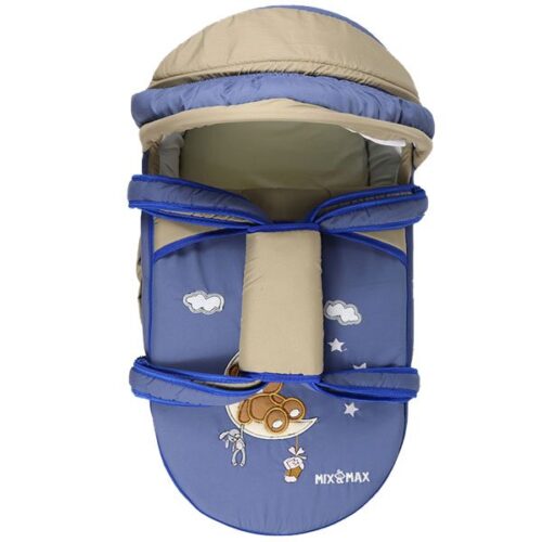 Portable Baby Carrycot Portable Bed Lightweight Carrycot ( Bear on Moon Blue color ) - 0-12 M -  Size 70*35*24 cm -Mix and Max - Image 6