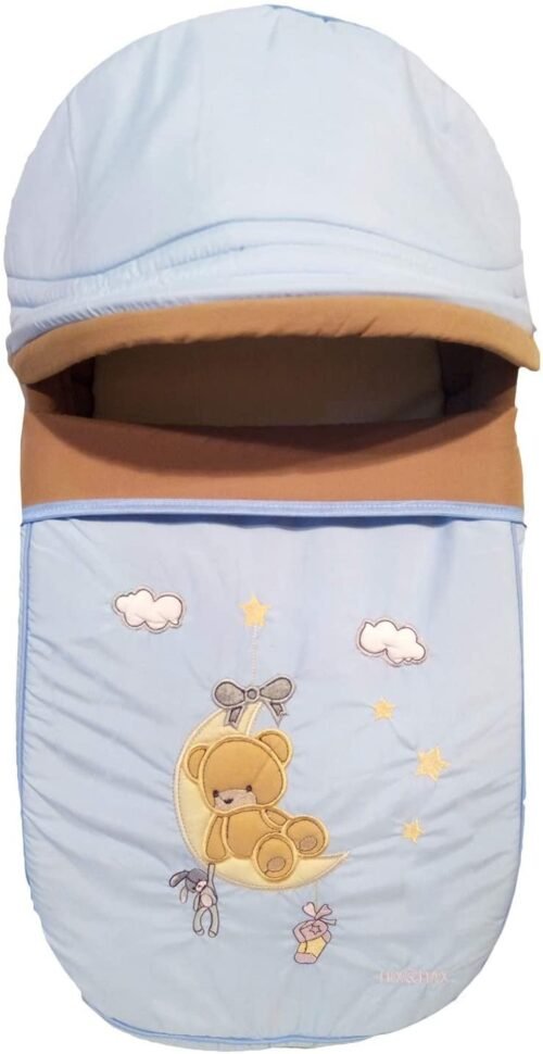 Portable Baby Carrycot Portable Bed Lightweight Carrycot ( Bear on Moon Light Blue color ) - Sizes: 0-12 M - Mix and Max - Image 10