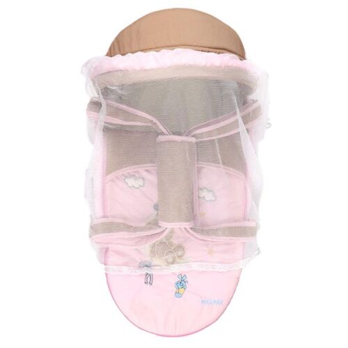 Portable Baby Carrycot Portable Bed Lightweight Carrycot ( Bear on Moon Pink color ) - 0-12 M - Size 70*35*24 cm - Mix and Max - Image 9
