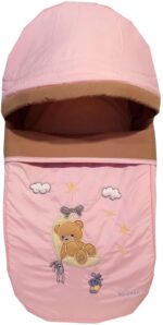 Portable Baby Carrycot Portable Bed Lightweight Carrycot ( Bear on Moon Pink color ) - 0-12 M - Size 70*35*24 cm - Mix and Max - Image 10