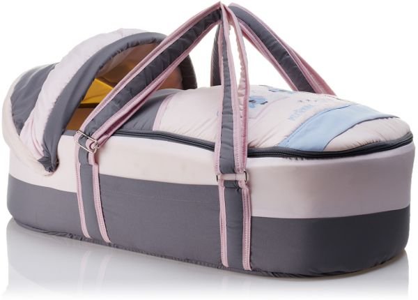 161-.jpg Portable Baby Carrycot Lightweight travel Bed Carrycot newborn ( Fish Pink color ) - 0-12 M - Size 70*35*24 cm - Image 1