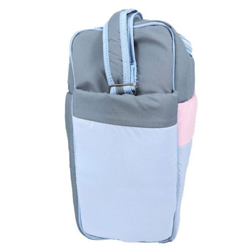 Mix and Max Baby Changing Diaper Large Shoulder bag with embroidery ( Bear on Train Light Blue ) - Size 43*33*18 cm - Image 3