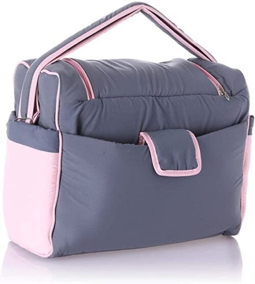 Mix and Max Baby Changing Diaper Large Shoulder bag with embroidery ( Bear on Train Pink ) - Size 43*33*18 cm - Image 4