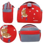 Mix and Max Baby Changing Diaper Large Shoulder bag with embroidery ( Bear on Moon Red ) - Size 43*33*18 cm - Image 7