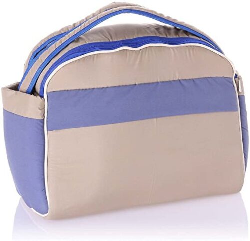 Mix and Max Baby Changing Diaper Large Shoulder bag with embroidery ( Bear on Moon Blue ) - Size 43*33*18 cm - Image 3