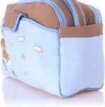 Mix and Max Baby Changing Diaper Large Shoulder bag with embroidery ( Bear on Moon Light Blue ) - Size 43*33*18 cm - Image 2