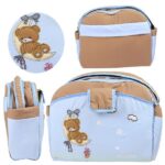 Mix and Max Baby Changing Diaper Large Shoulder bag with embroidery ( Bear on Moon Light Blue ) - Size 43*33*18 cm - Image 7