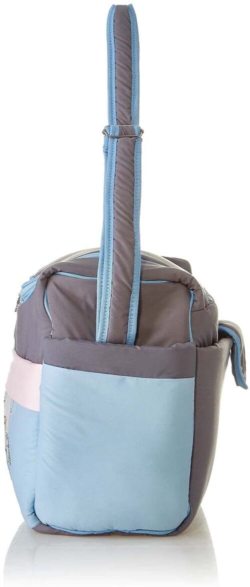 Mix and Max Baby Changing Diaper Large Shoulder bag with embroidery ( Fish Light Blue ) - Size 43*33*18 cm - Image 4
