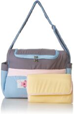 Mix and Max Baby Changing Diaper Large Shoulder bag with embroidery ( Fish Light Blue ) - Size 43*33*18 cm - Image 6
