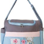 Mix and Max Baby Changing Diaper Large Shoulder bag with embroidery ( Fish Light Blue ) - Size 43*33*18 cm