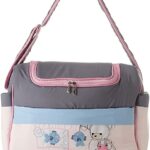 Mix and Max Baby Changing Diaper Large Shoulder bag with embroidery ( Fish Pink ) - Size 43*33*18 cm