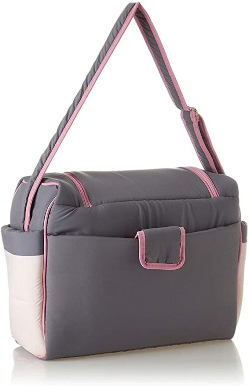 Mix and Max Baby Changing Diaper Large Shoulder bag with embroidery ( Fish Pink ) - Size 43*33*18 cm - Image 4
