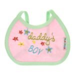 Multi-colors Bib with embroidery with diaper back Small size 16*19cm (2 Pieces) - Mix and Max - Colors: Fuchsia, Grey, and Light Blue - Sizes: 0-18 - Image 4