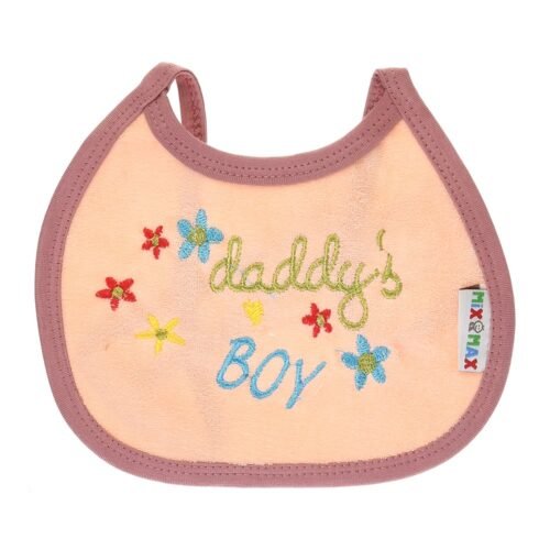 Multi-colors Bib with embroidery with diaper back Small size 16*19cm (2 Pieces) - Mix and Max - Colors: Fuchsia, Grey, and Light Blue - Sizes: 0-18 - Image 5
