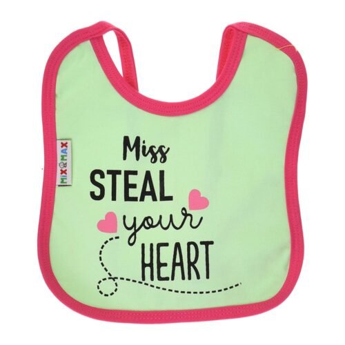 Multi-colors Printed Bib with diaper back Average size 27*19cm (2 Pieces) Girl g - Mix and Max - Colors: Fuchsia, Grey, and Light Blue - Sizes: 0-18 - Image 33