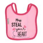 Multi-colors Printed Bib with diaper back Average size 27*19cm (2 Pieces) Girl g - Mix and Max - Colors: Fuchsia, Grey, and Light Blue - Sizes: 0-18 - Image 32