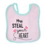Multi-colors Printed Bib with diaper back Average size 27*19cm (2 Pieces) Girl g - Mix and Max - Colors: Fuchsia, Grey, and Light Blue - Sizes: 0-18 - Image 30