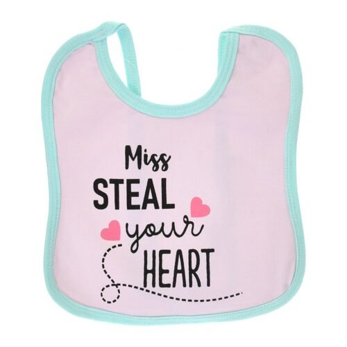 Multi-colors Printed Bib with diaper back Average size 27*19cm (2 Pieces) Girl g - Mix and Max - Colors: Fuchsia, Grey, and Light Blue - Sizes: 0-18 - Image 30