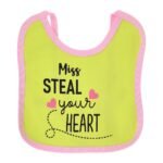 Multi-colors Printed Bib with diaper back Average size 27*19cm (2 Pieces) Girl g - Mix and Max - Colors: Fuchsia, Grey, and Light Blue - Sizes: 0-18 - Image 29