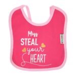 Multi-colors Printed Bib with diaper back Average size 27*19cm (2 Pieces) Girl g - Mix and Max - Colors: Fuchsia, Grey, and Light Blue - Sizes: 0-18 - Image 27