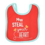 Multi-colors Printed Bib with diaper back Average size 27*19cm (2 Pieces) Girl g - Mix and Max - Colors: Fuchsia, Grey, and Light Blue - Sizes: 0-18 - Image 26