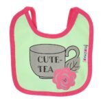 Multi-colors Printed Bib with diaper back Small size 16*19cm (2 Pieces) Girl g - Mix and Max - Colors: Fuchsia, Grey, and Light Blue - Sizes: 0-18 - Image 2