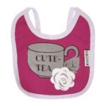 Multi-colors Printed Bib with diaper back Small size 16*19cm (2 Pieces) Girl g - Mix and Max - Colors: Fuchsia, Grey, and Light Blue - Sizes: 0-18 - Image 7