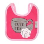 Multi-colors Printed Bib with diaper back Small size 16*19cm (2 Pieces) Girl g - Mix and Max - Colors: Fuchsia, Grey, and Light Blue - Sizes: 0-18 - Image 8