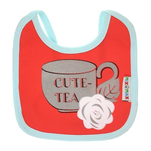 Multi-colors Printed Bib with diaper back Small size 16*19cm (2 Pieces) Girl g - Mix and Max - Colors: Fuchsia, Grey, and Light Blue - Sizes: 0-18 - Image 9